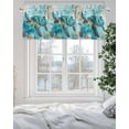 thumbnail image 5 of Vintage Teal Valances for Windows Sea Turtle Coral Starfish Marine Life Nautical Valance Rod Pocket Short Window Treatments Curtains for Kitchen Bathroom Living Room Bedroom, 42 x 18 Inch, 5 of 7