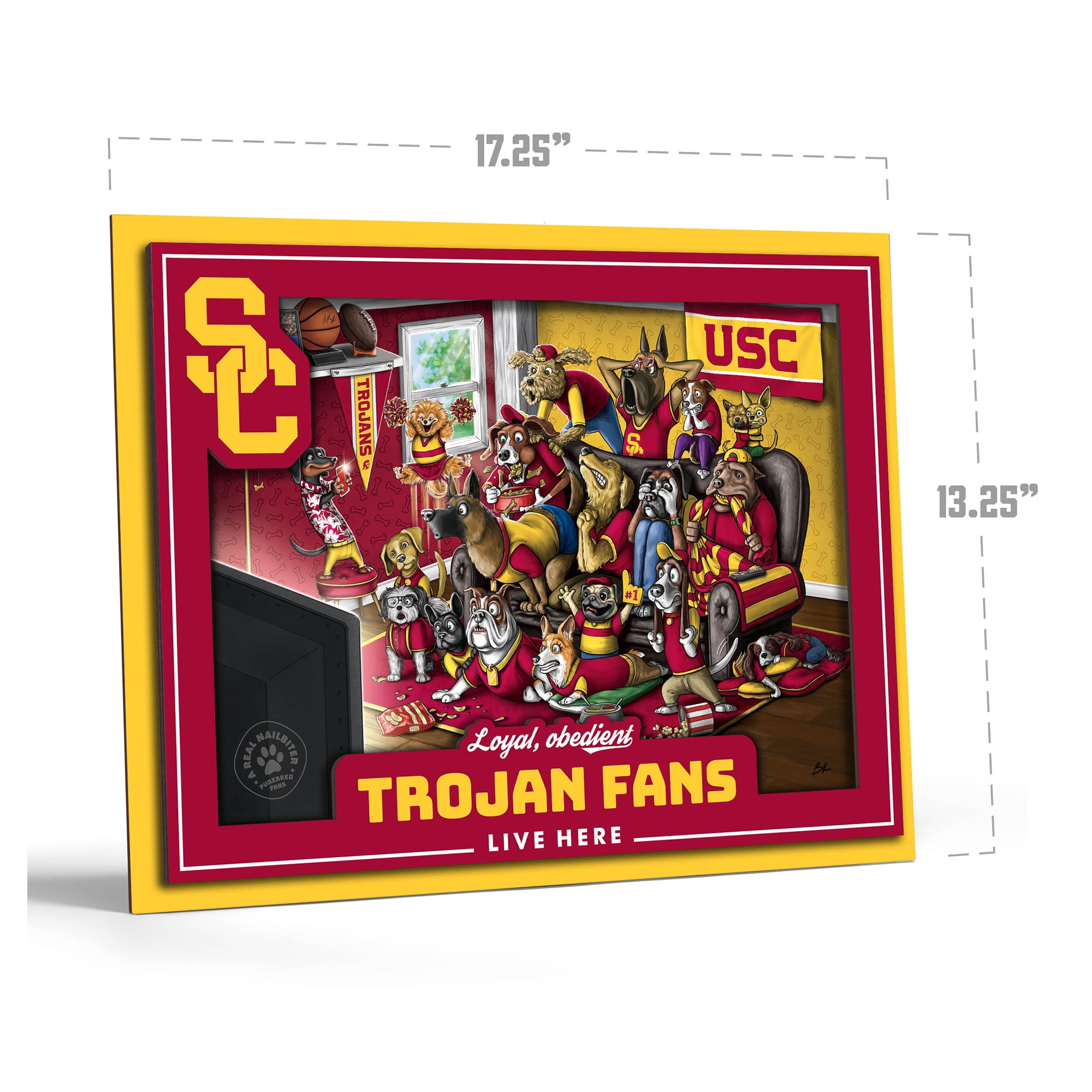 IDNA USC Trojans 13.25" x 17.25" Purebred Fans Wall Art
