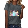 thumbnail image 2 of Blusas de Manga Corta para las Mujeres Divertida Impresión Cuello Redondo Camiseta Vintage, Blusas de Primavera para las Mujeres, 2 of 4