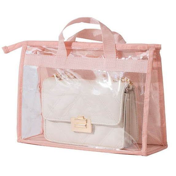Handbag Storage Organizer Dust Cover Bag Transparent Anti-dust Purse Storage Bag for Hanging Closet with Zipper and Handle