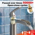 thumbnail image 3 of SUNRINX Brushed Nickel Waterfall Bathroom Faucet, Single Handle Sink Faucet with Drain, 3 of 10