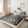 thumbnail image 4 of Homewish Silver Splash Glitter Full Size Sheets 4-Piece for Kids Children Teens,Bling Crystal Breathable Bed Sheets,Leopard Print Lightweight Sheet Sets,Lightweight Room Decor, 4 of 7