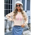 thumbnail image 6 of Women Cute Sweater Y2k Long Sleeve Crew Neck Knit Sweaters Aesthetic Pullover Top  M, 6 of 9