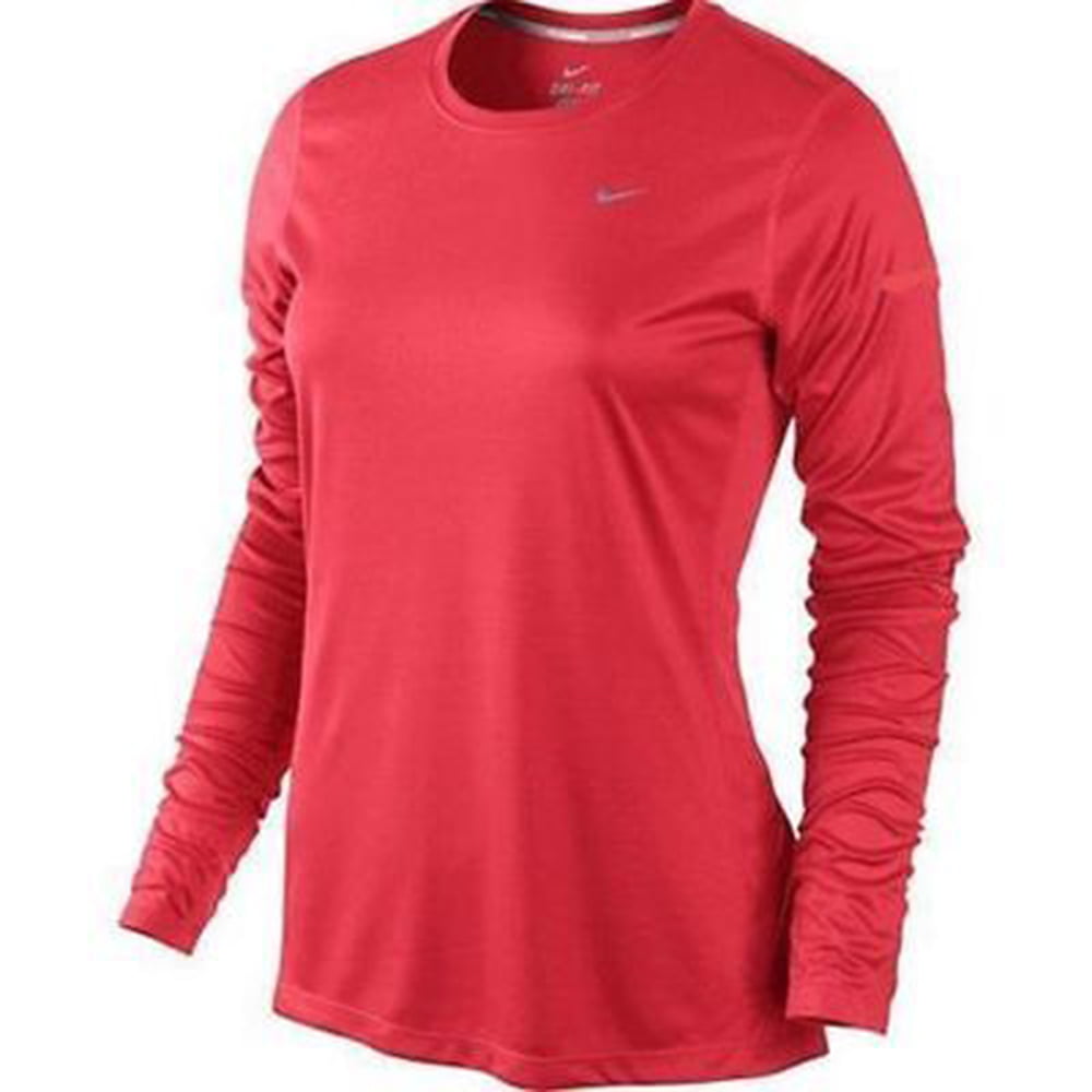 Nike - Nike Running Miler Long Sleeve Shirt Women's Plus Size 1X Red ...