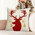thumbnail image 2 of LanSuare Merry Christmas Pillow Cover, 18x18 Inches Red White Christmas Tree Elks Pattern Pillowcase, for Sofa Couch, Christmas Office, Bedroom Decoration, 2 of 6