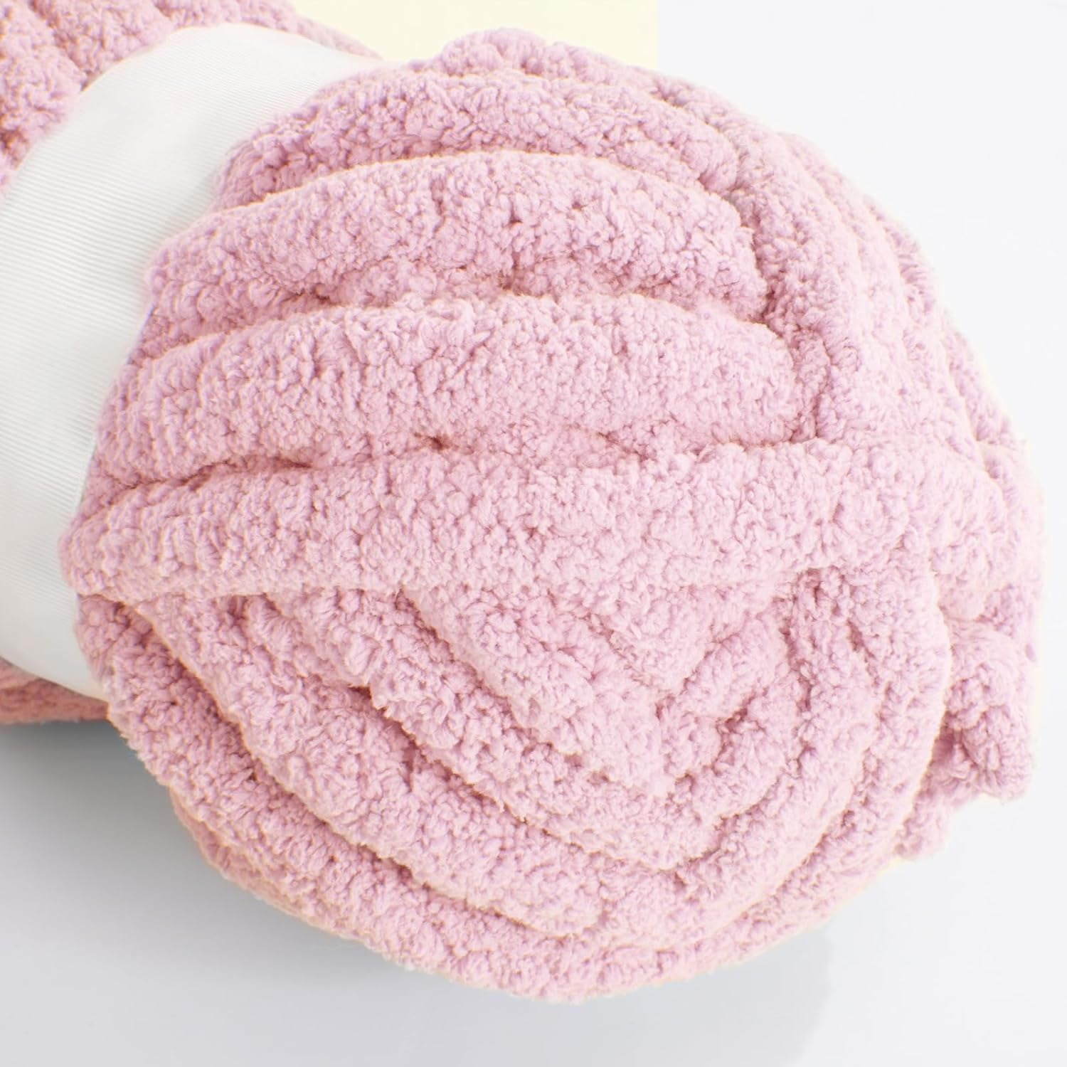 Hombys Pink Chunky Chenille Yarn for Crocheting and Knitting, Super Bulky Yarn for Blankets, Soft Plush, 8 Jumbo Packs (27 yds, 8 oz Each)