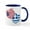 White/Navy Inside, variant on CafePress - Made In America With Greek Parts - 11 oz Ceramic Mug - Novelty Coffee Tea Cup