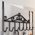 thumbnail image 5 of FeiFu No-Punch Over-The-Door Hook Rack,7 Hooks Space-Saving Organizer for Bathroom, Entryway, Bedroom Hanging Coats, Towels Black, 5 of 5