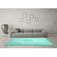 thumbnail image 3 of Ahgly Company Indoor Round Medallion Turquoise Blue Traditional Area Rugs, 7' Round, 3 of 4