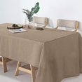 thumbnail image 4 of BalsaCircle 60" x 126" Taupe Rectangular Premium Polyester Faux Burlap Tablecloth Reception, 4 of 8