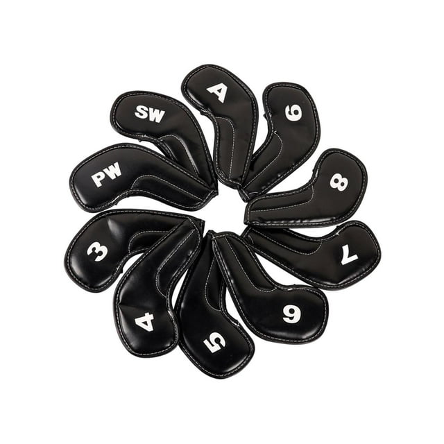 Baohd 10Pcs PU for Golf Iron Covers Set Cover Training Equipment Head Club for Golf Sticky Style A 1Set