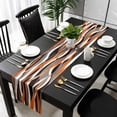 thumbnail image 3 of Abstract Stripes Table Runner 72 Inches Long, Retro Modern Orange Black Gray Lines Kitchen Coffee Dining Table Decoration for Home Party Birthday Wedding Home Decor 14x72 Inches, 3 of 8