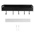 thumbnail image 2 of Wall Mounted Kitchen Shelf Space Aluminum Rustproof Structure Floating Wall Shelves with 5 Hooks for Kitchen Black 30cm Long Black, 2 of 8