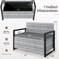 thumbnail image 3 of Costway Patio Storage Bench Wicker Loveseat with Built-in Storage & Long Seat Cushion Gray, 3 of 10