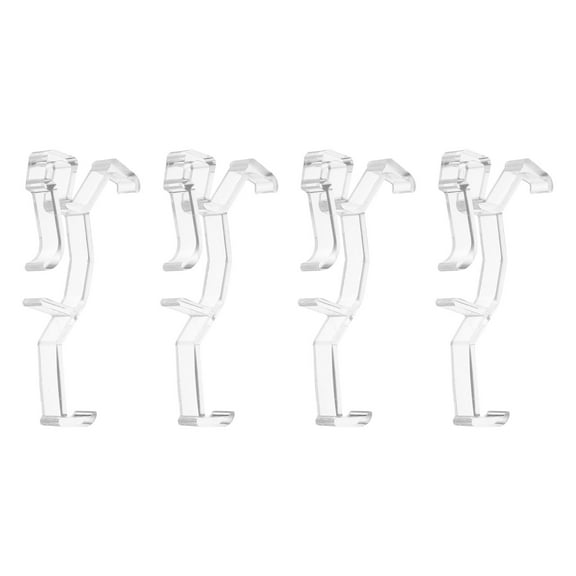 4pcs Valance Clips, 2.5in Clear Plastic Valance Hidden Retainer Holder Installation Bracket for Horizontal Wood and Faux Wood Blinds