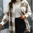 thumbnail image 5 of Sherpa Jacket Women Fuzzy Fleece Winter Coats for Women Shackets Fashion Casual Warm Gingham Teddy Coat, 5 of 5