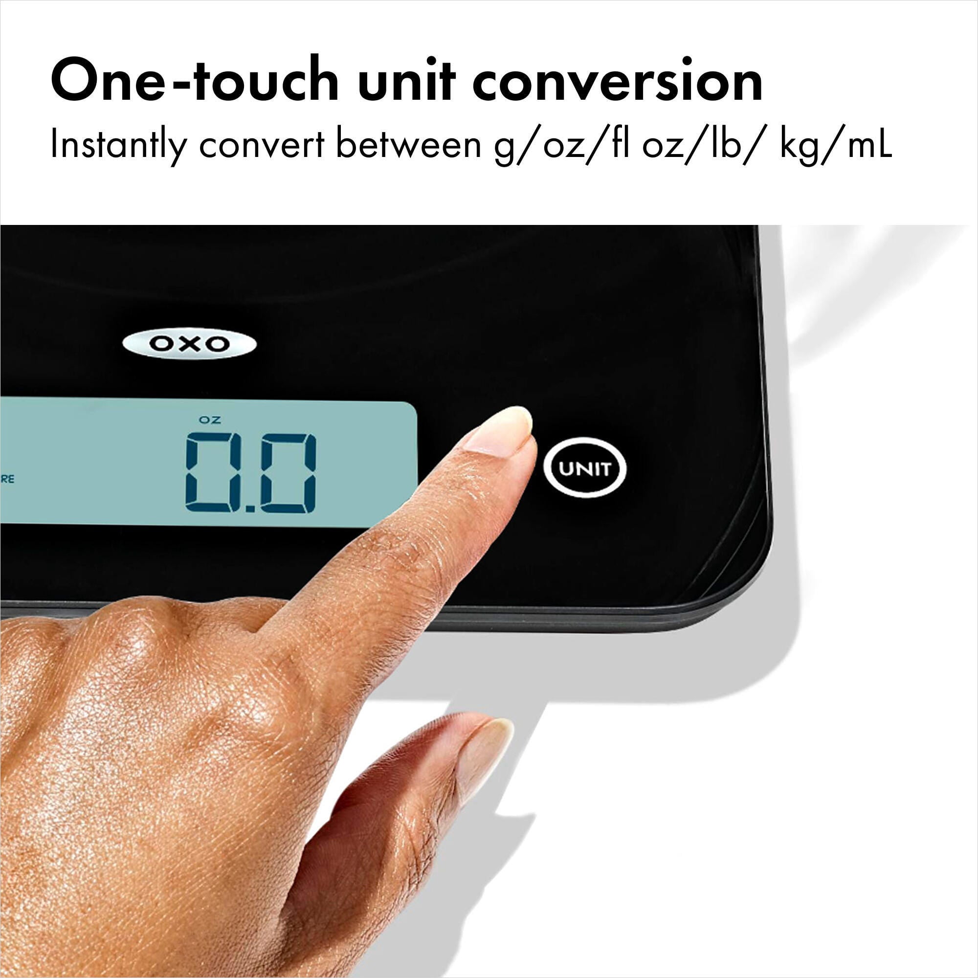 OXO Everyday Glass Food Scale, 22 lb Capacity Digital Kitchen Scale