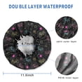 thumbnail image 3 of Shower Caps,Neon Controllers Games Icons Black Pattern Waterproof Shower Cap for Women 4 Pieces,Double Reusable Hair Cover for Shower PEVA Elastic Stretch Hem, 3 of 7