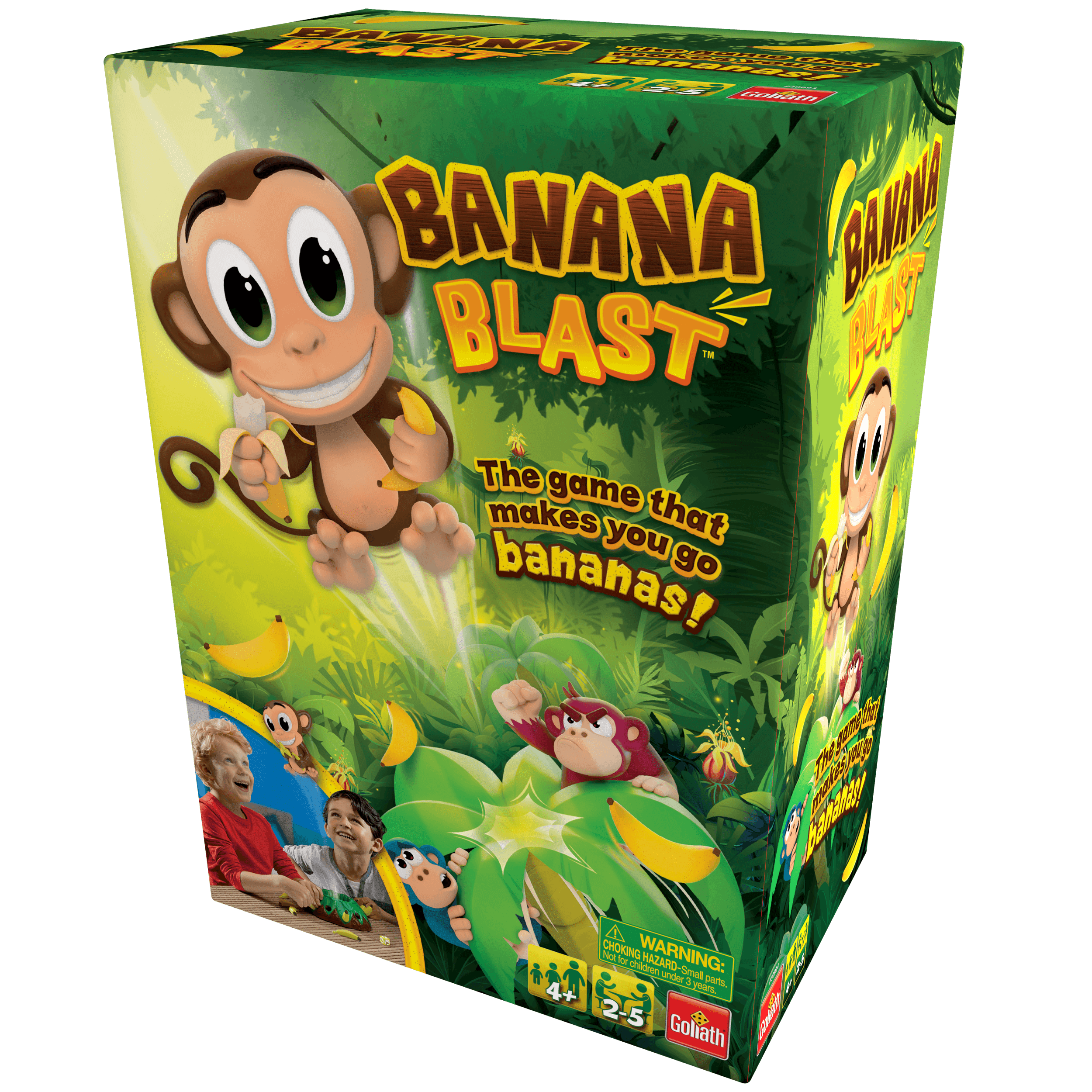  Banana Blast - Pull The Bananas Until The Monkey Jumps Game -  Includes a Fun Colorful 24pc Puzzle by Goliath , Green : Toys & Games