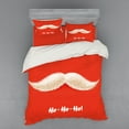 thumbnail image 2 of Ambesonne Christmas Bedding Set 3 Pcs, Vivid Santa Mustache, Twin XL, Scarlet Cream, 2 of 3