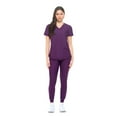 thumbnail image 6 of Natural Uniforms Ultra Stretch Womens Jogger Scrub Set (Eggplant, X-Large), 6 of 7