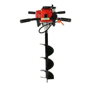 Miumaeov 1250W Petrol Gas Powered Post Hole Digger with 43CC 2-Stroke Gasoline Engine, 2-Person Heavy Duty Hole Digger with 8 inch Spiral Drills