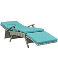 thumbnail image 6 of Modway Envisage Chaise Outdoor Patio Wicker Rattan Lounge Chair in Light Gray Turquoise, 6 of 10