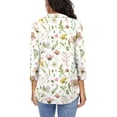 thumbnail image 2 of Oalirro Womens Summer Blouses 3/4 Sleeve V Neck Shirts for Women Ladies Floral Blouses, 2 of 5