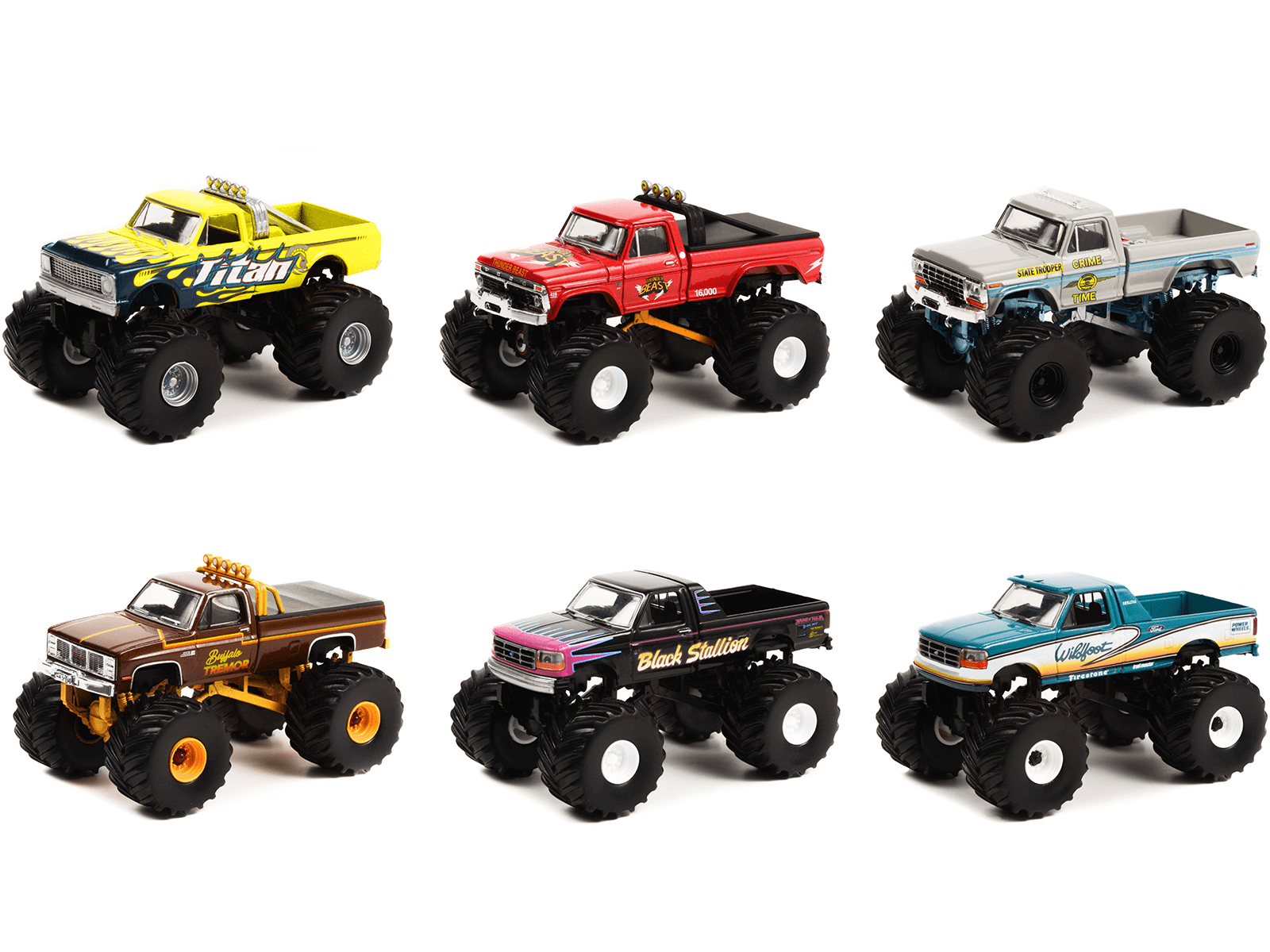 Diecast "Kings of Crunch" Set of 6 Monster Trucks Series 11 1/64