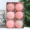 thumbnail image 4 of Eolstice Christmas Flocked Painted Christmas Tree Ornaments, 6pcs Christmas Ornament Balls, Flocked Baubles for Tree Decor, for Holiday Display, Gifting, Seasonal Joy(Pink), 4 of 6