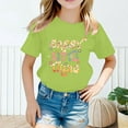 thumbnail image 2 of shoper Toddler Tshirts Girls 5t Round Neck Letter Print Short Sleeve T-Shirt Children's Fashion Preppy Clothes Little Girls Clothes Light Green 150, 2 of 4