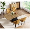 thumbnail image 7 of 63"-79" Dining Table Set for 4, 5 Pieces Extendable Dining Table and 4 Yellow Tufted Chairs Set for 4, Modern Large Expandable Dining Room Table with Rectangle Wood Top & Black Sturdy Base, 7 of 7