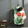 thumbnail image 5 of RMDQTR Durable Large Laundry Backpack with Drawstring Closure Ideal for Laundry Trips,Travel&Camping White Red Tulips, 5 of 7