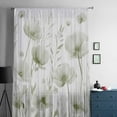 thumbnail image 5 of Sage Green Spring Floral Semi Sheer Curtains Drapes for Living Room,Bedroom,French Doors Window 45 Inches Long,Summer Botanical Watercolor Vintage Rod Pocket Chiffon Curtain Drapery Voile Panel, 5 of 6