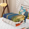 thumbnail image 5 of Erosebridal Retro Surfboard Zipper Twin Comforter Sets with Fitted Sheet and 2 Pillowcases for Boys Men, Tropical Palm Print Zipper Bedding Set, Orange Teal, Reversible, 4-Piece, 5 of 7