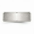 thumbnail image 3 of White Stainless Steel Ring Band Wedding Ridged Comfort, 3 of 6