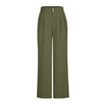 thumbnail image 4 of 2026 ! JINMGG Womens Plus Size Pants Women's Fashion Casual Full-Length Loose Pants Solid High Waist Trousers Long Straight Wide Leg Pants Army Green XXXXL, 4 of 8
