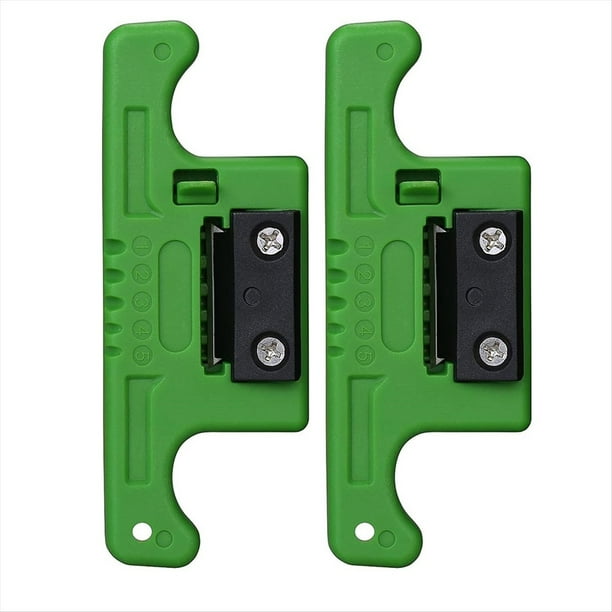 Pelacables de Fibra Óptica Pelacables Pelacables 1,9-3,0 Mm, Pelacables de Tubo Longitudinal de Tampón Suelto Verde 2 Piezas