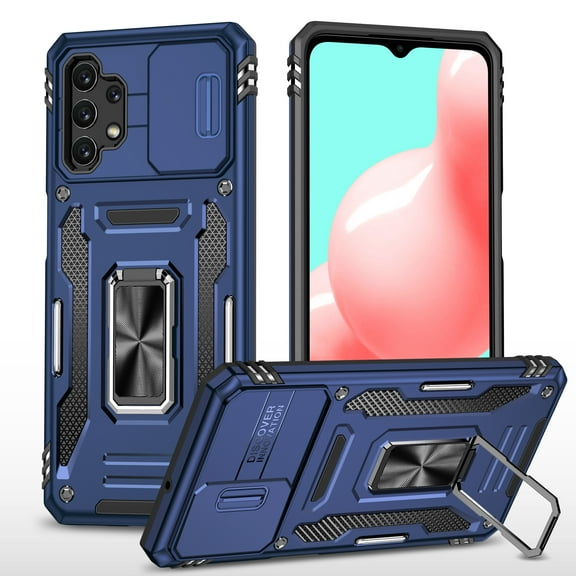 Feishell Case for Samsung Galaxy A42 5G Camera Lens Slide Protection Cover with Ring Holder Kickstand, Armor Heavy Duty Military Grade Shockproof PC Rugged Bumper for Samsung Galaxy A42 5G,
Navyblue