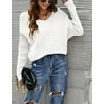 thumbnail image 4 of Solid Color Ribbed Sweater White Small, 4 of 4