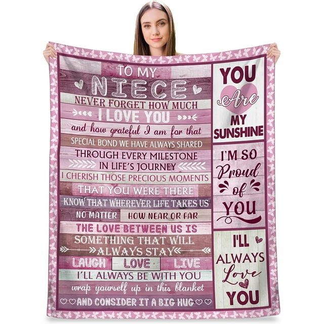 LHSHID Best Niece Gifts from Aunt Uncle Gifts for Niece Niece Birthday Gifts Niece Gift for Mothers Day Graduation Christmas Niece Throw Blanket 40"x50"