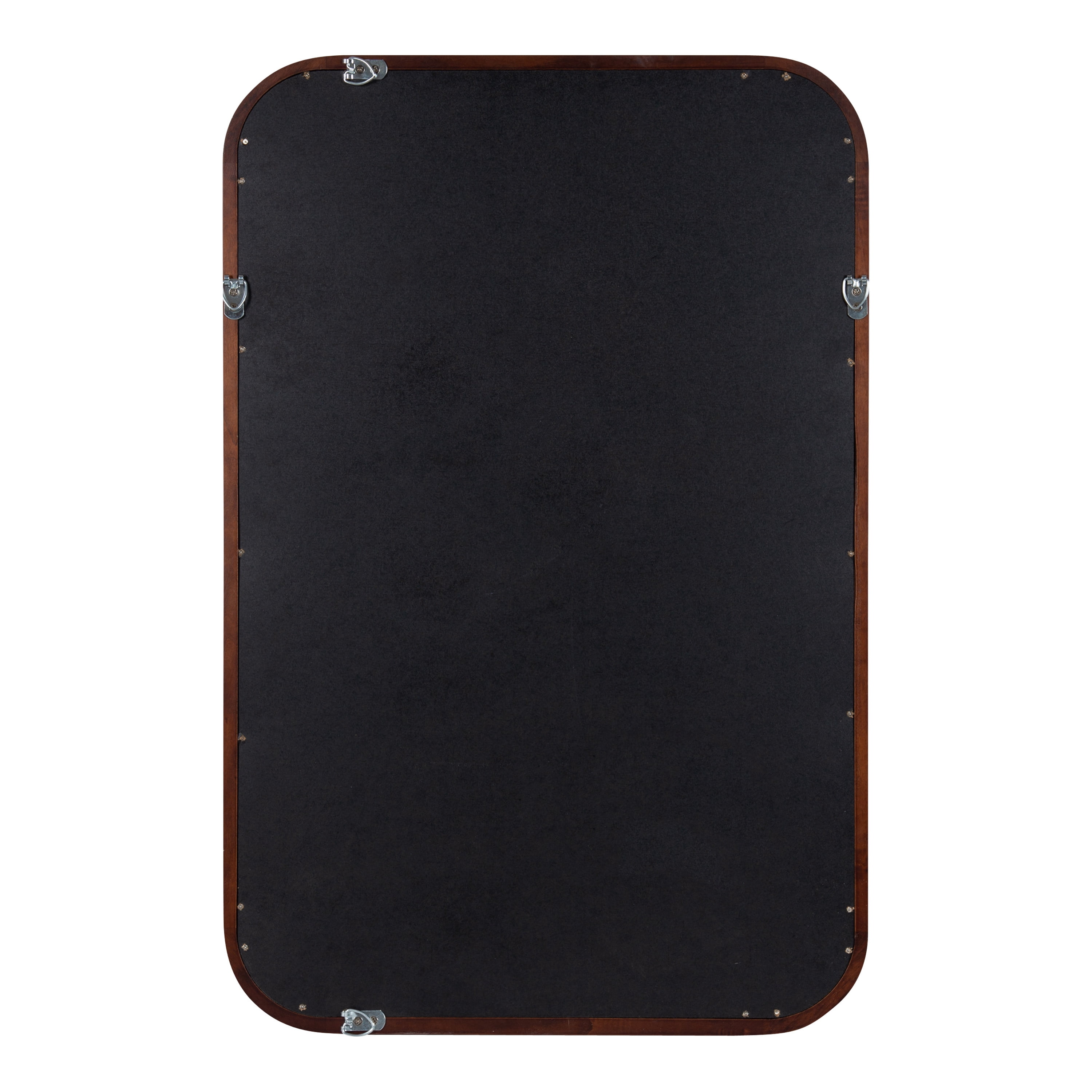 Kate and Laurel Hutton Transitional Pinboard, 20 x 30, Walnut Brown, Radius Rectangle Wall Organizer with Fabric Pinning Surface
