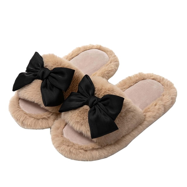 Kyusrd Pantoufles d'Été pour Femmes Intérieur et Extérieur Larges Pantoufles en Peluche de Mode pour Femmes Pantoufles en Coton en Peluche pour la Maison