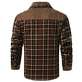 thumbnail image 4 of Mr.Stream Men's Sherpa Lined Fleece Long Sleeve Plaid Flannel Snap Shirts Jackets 3251 Coffee 3XL, 4 of 8