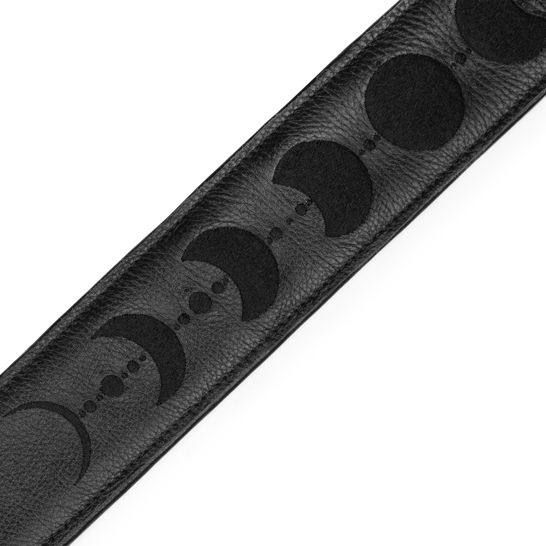 Levy's 2.5" Black Garment Leather Guitar Strap Black Moon