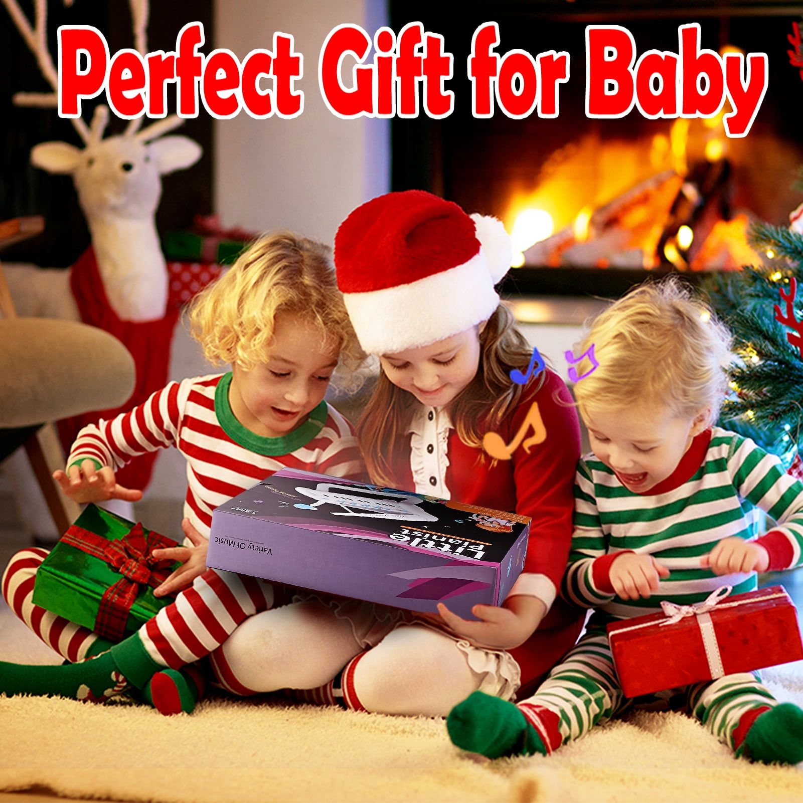 Tepear First Birthday Toddler Piano Toys for 1 Year Old Girls, Baby Musical Keyboard 22 Keys Kids Age 2 3 Play Instrument with Microphone