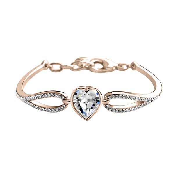 Corazón de melocotón pulsera de cobre blanco pulsera de platino Mujer Novia Joyería Hombres y Mujeres Pareja pulsera