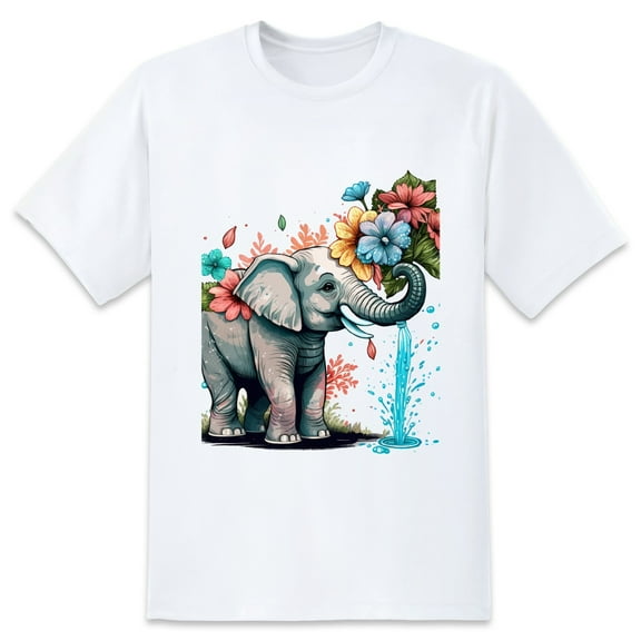 Men's Graphic TeeWatercolor Elephant (2) Letter Print T-Shirts Round Neck Short Sleeves Sizes XS-5XL Summer Daily Casual Tops