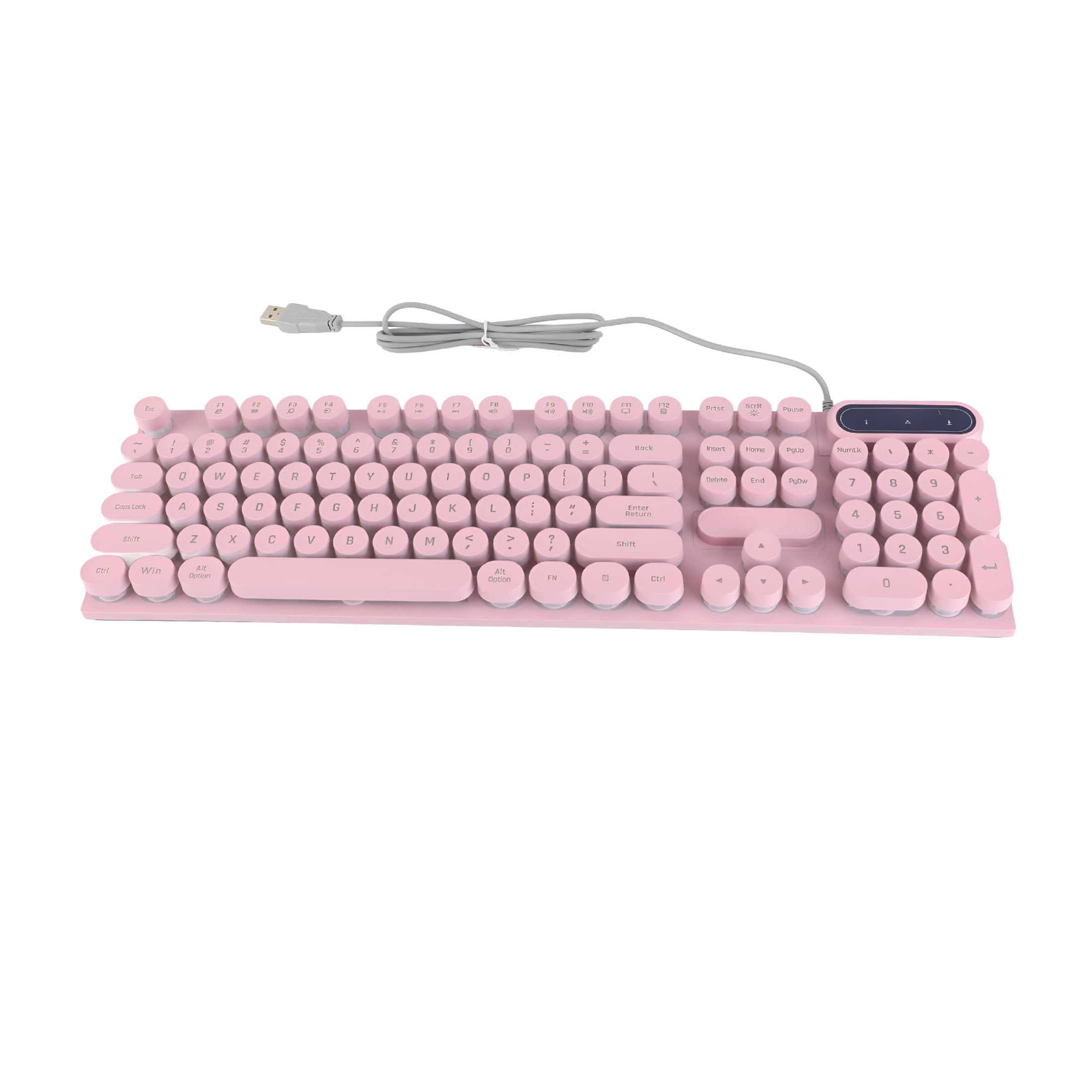 GJX 104-Key Wired Gaming Keyboard,Backlit,Ergonomic,Foldable,Ergonomic Keyboard for Desktop&Laptop Gamers,Pink Keyboard