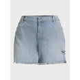 thumbnail image 5 of Sofia Jeans Women's Plus Size Lila Relaxed Mid Rise Frayed Hem Easy Shorts, 5" Inseam, Sizes 14W-28W, 5 of 6